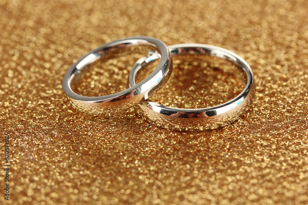 Wedding rings on bright background Wedding rings on bright background