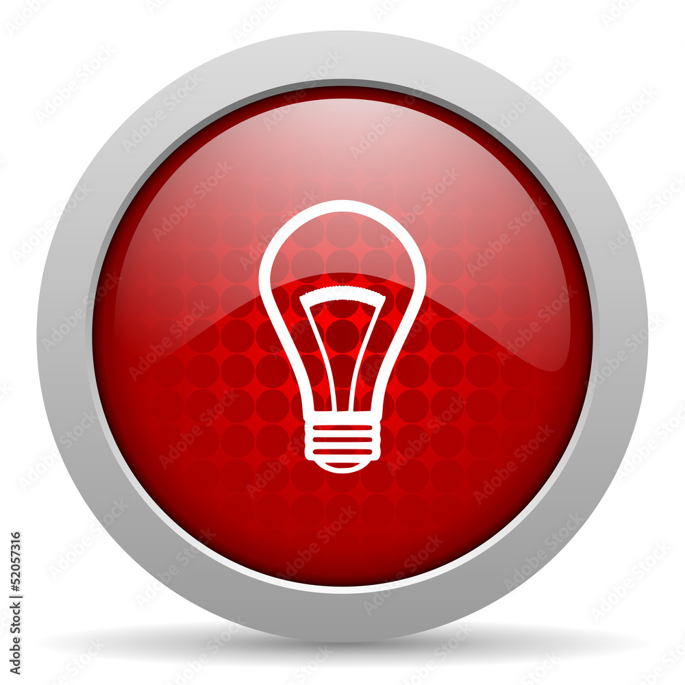 light bulb red circle web glossy icon light bulb red circle web glossy icon