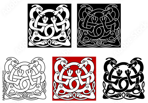 Dogs with celtic ornament