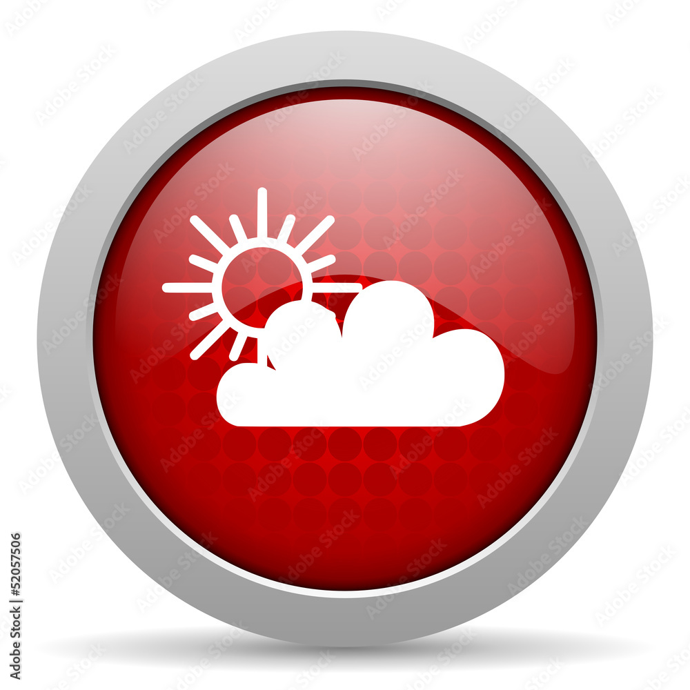 weather forecast red circle web glossy icon weather forecast red circle web glossy icon