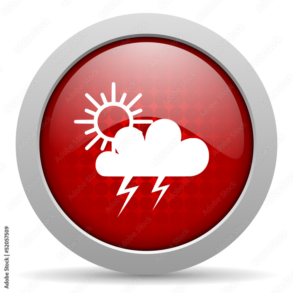 weather forecast red circle web glossy icon weather forecast red circle web glossy icon