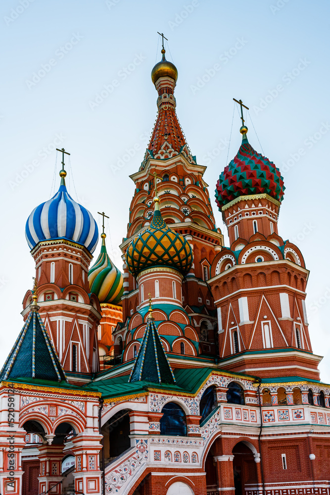 Cathedral of Vasily the Blessed on the Red Square in Moscow, Rus