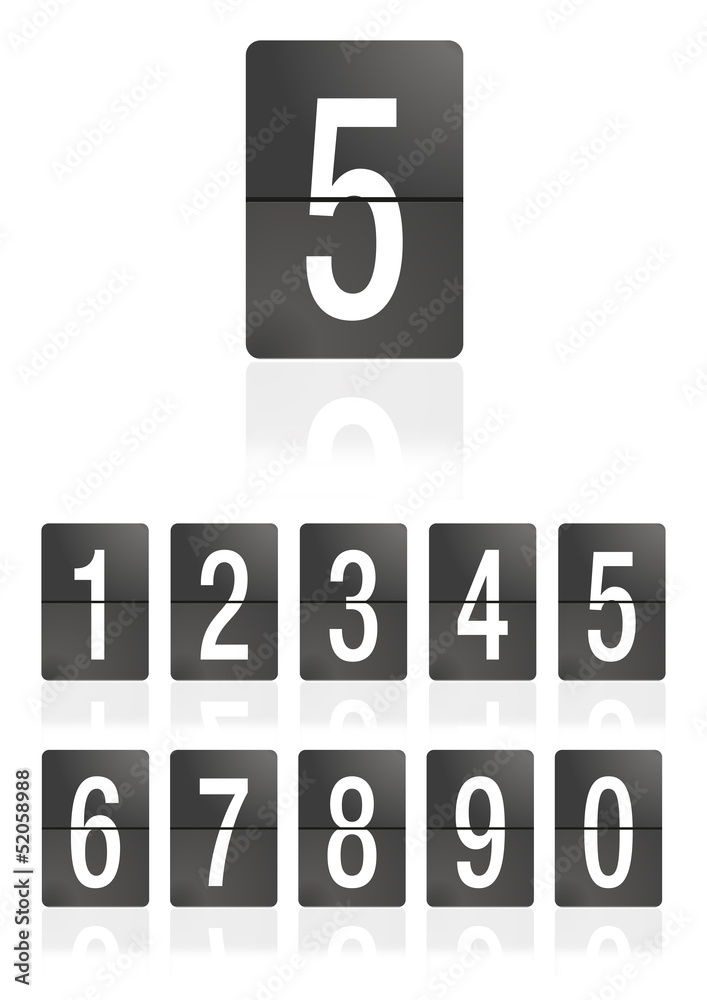 Mechanical scoreboard numbers Mechanical scoreboard numbers