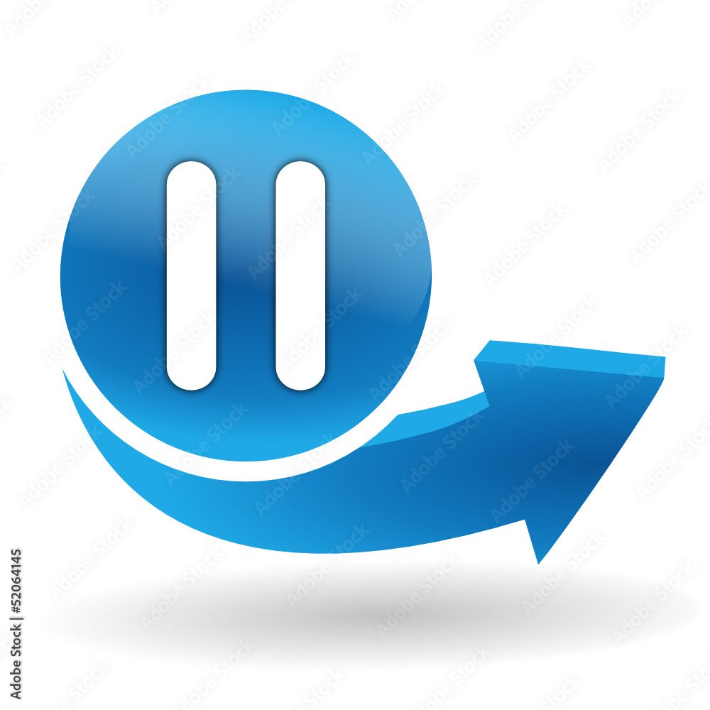 pause sur bouton web bleu pause sur bouton web bleu