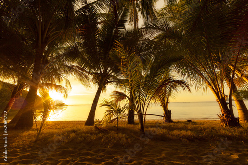 Hidden beach by sundown photo