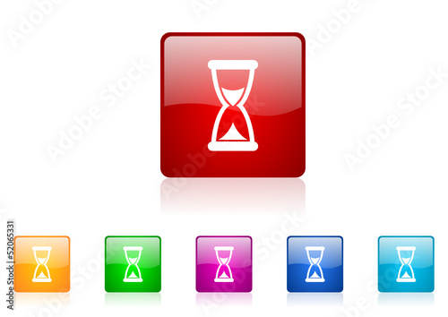 time vector glossy web icon set