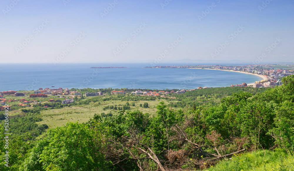 Sunny Beach and Nessebar view from high