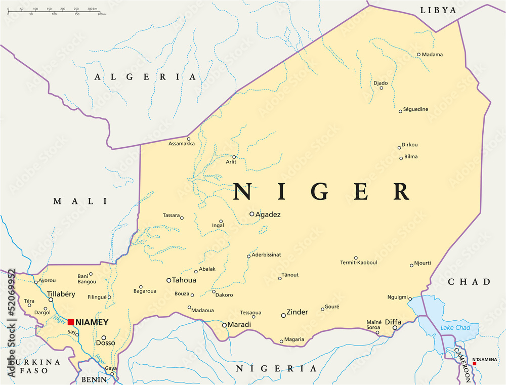 Niger Map ( Niger Landkarte ) Stock Vector Adobe Stock