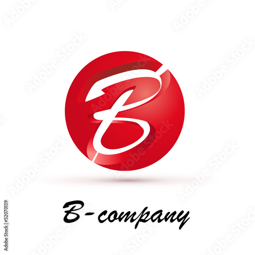 Vector Logo spherical letter B 3d