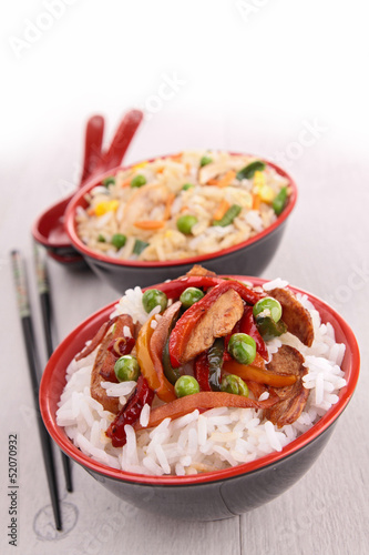 bowl of rice and vegetable