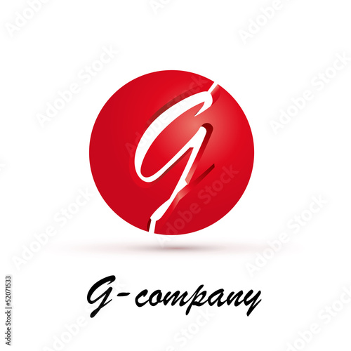Vector Logo spherical letter G 3d