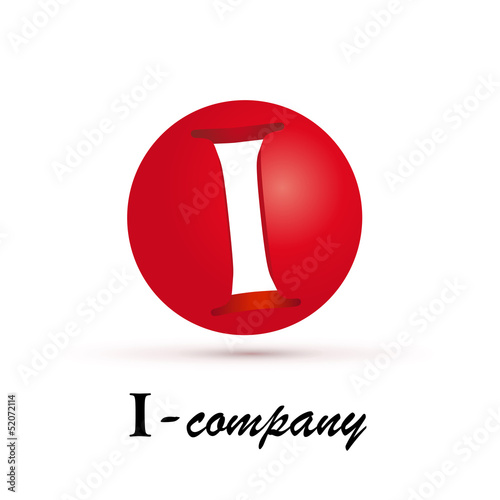 Vector Logo spherical letter I 3d