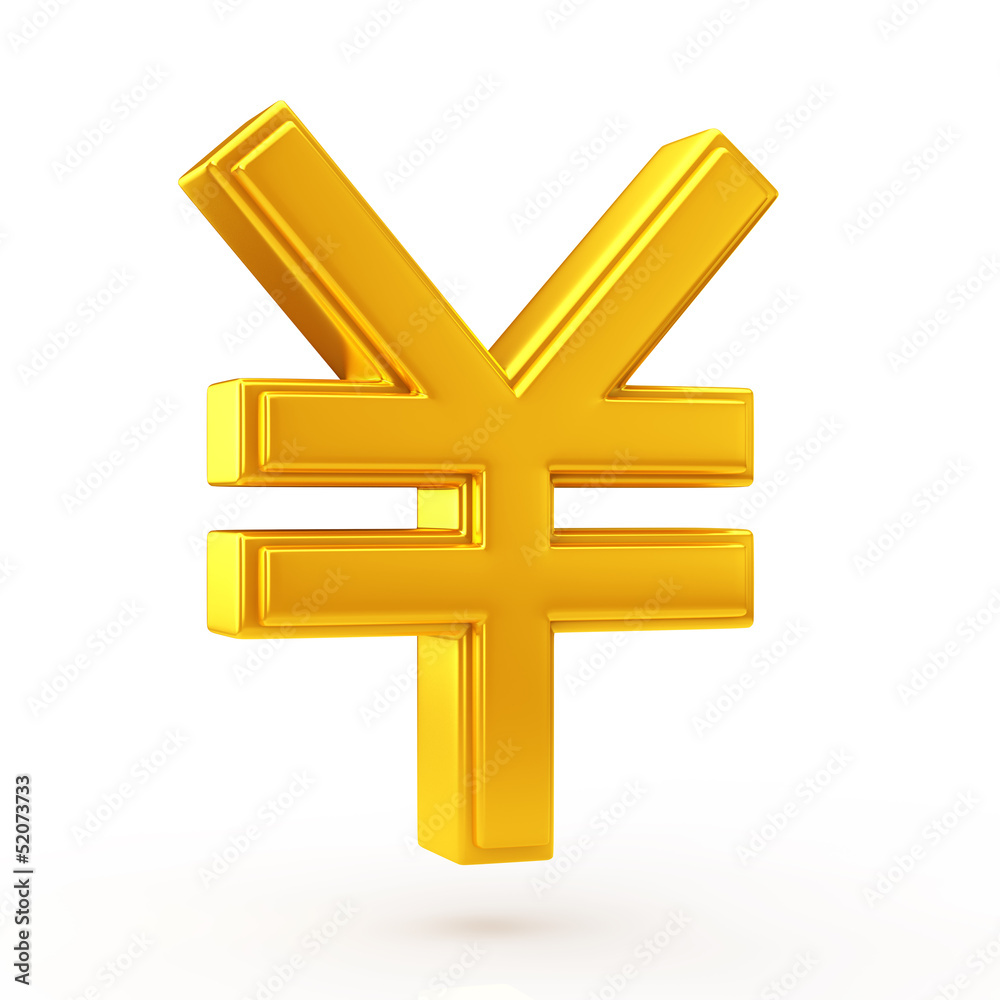 Obraz premium golden yen symbol