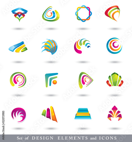 Set of Abstract Design Elements or Icons.