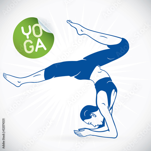 Fototapeta Naklejka Na Ścianę i Meble -  Yoga Fitness Model Illustration, Sign, Symbol, Button
