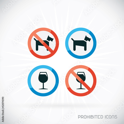 Prohibited Icons Illustration, Sign, Symbol, Button, Badge