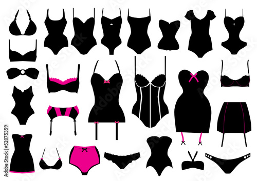 Vector set of lingerie