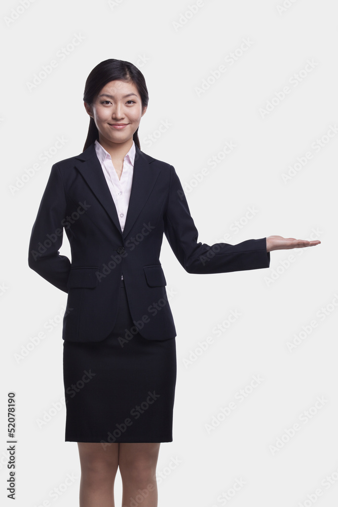 Young Businesswoman With Hand Out Young Businesswoman With Hand Out