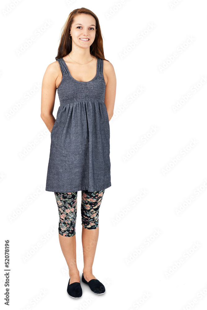 Complete body shot of young woman