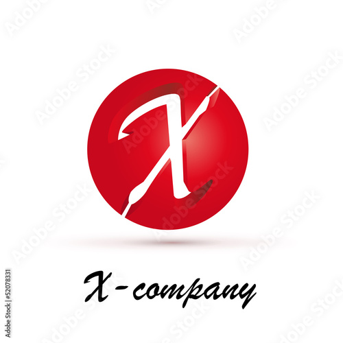 Vector Logo spherical letter X 3d