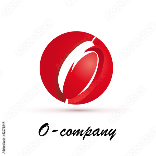 Vector Logo spherical letter O 3d