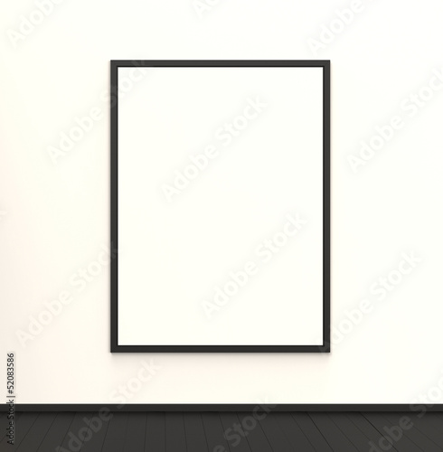A blank canvas hanging in a beautiful modern interior.