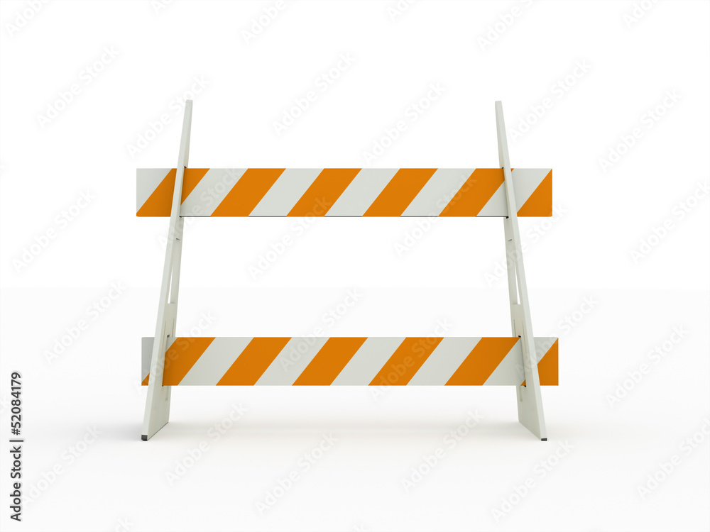 Road block orange isolated Road block orange isolated