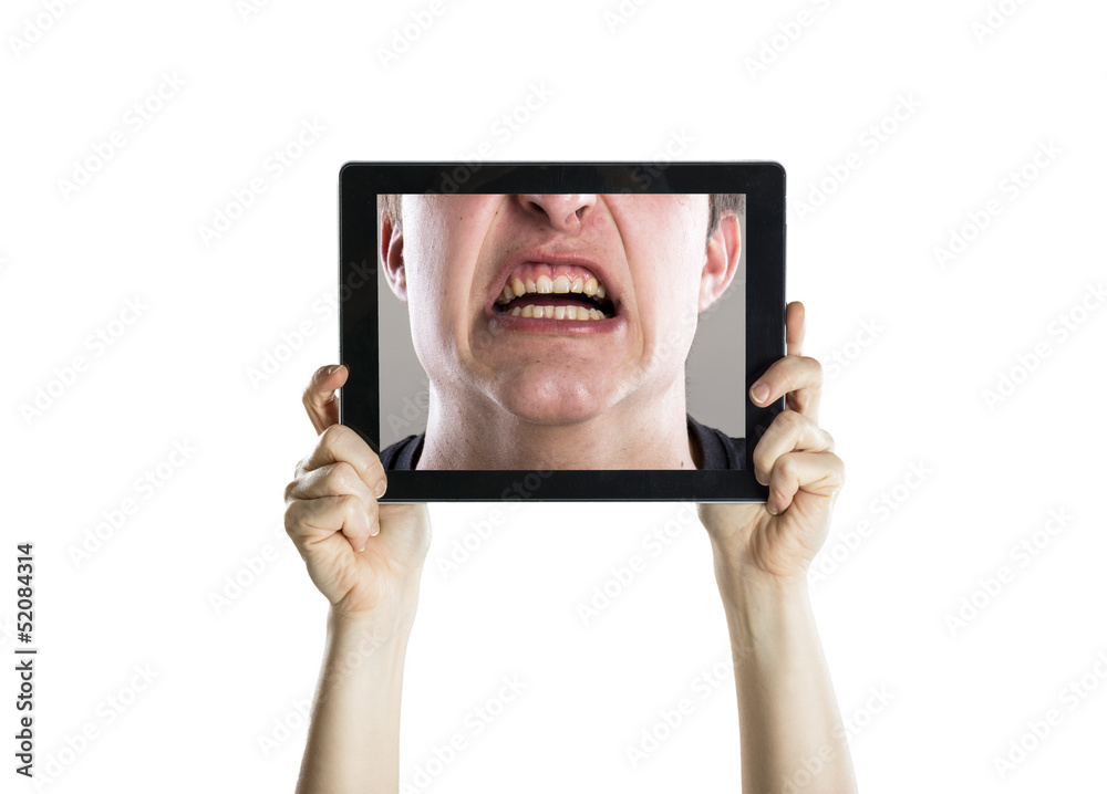 Dental closeup with tablet