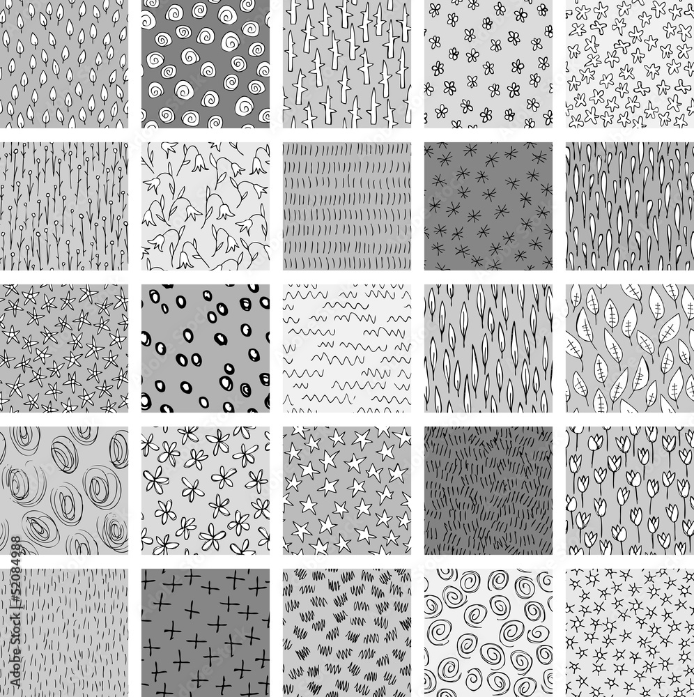 Set of 25 Different Seamless Patterns