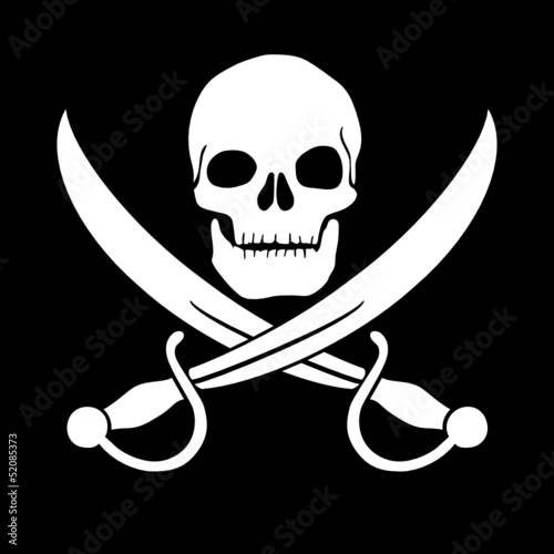 Pirate skull and blades, Jolly Roger