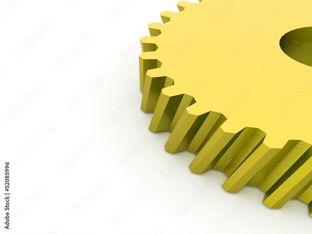Obraz premium Gold gear rendered isolated