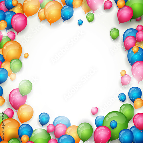 Vector Background with Colorful Balloons