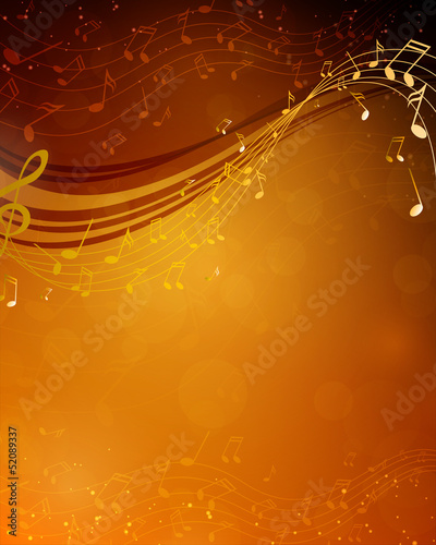Vector Illustration of an Abstract Background with Music notes