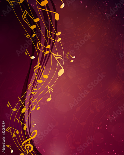 Vector Illustration of an Abstract Background with Music notes