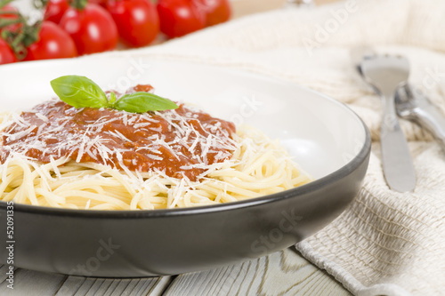 Spaghetti Bolognese - Italian pasta with bolognese sauce.