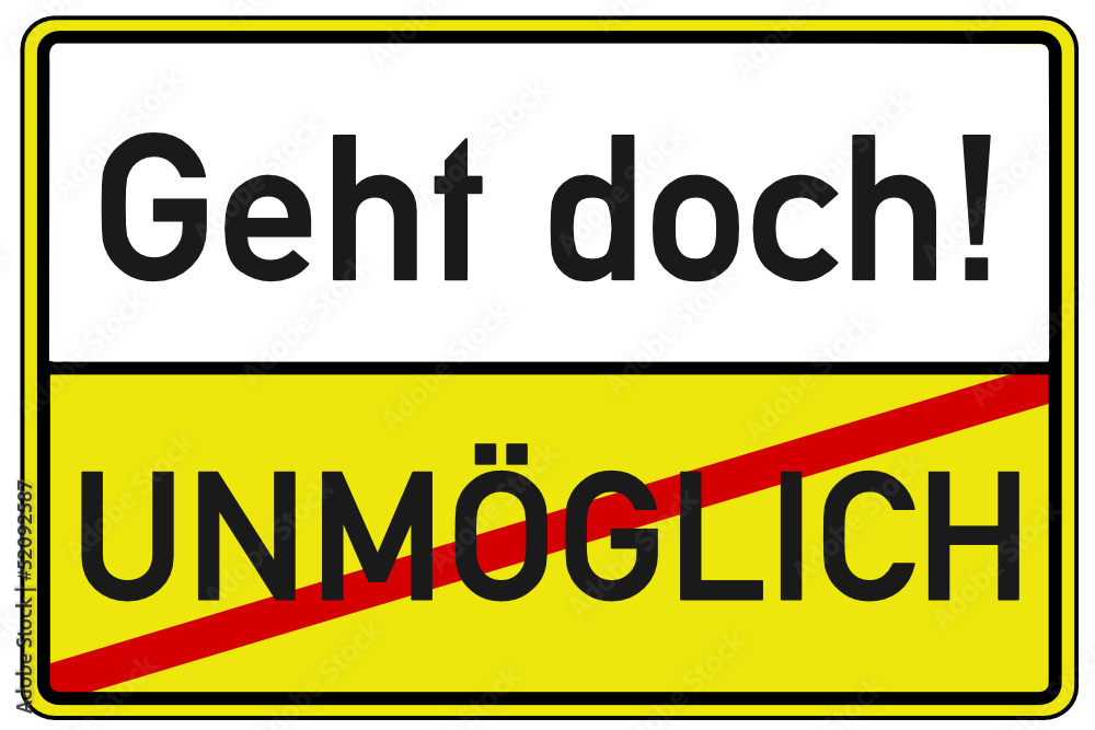 Obraz premium Unmöglich Lösung Schild #130506-svg06