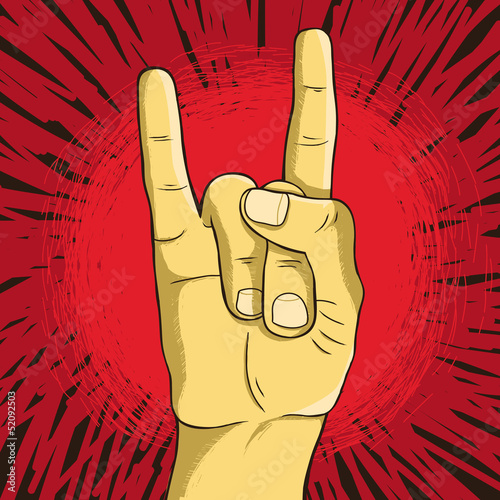 Vector rock n roll symbol - human hand - gesture