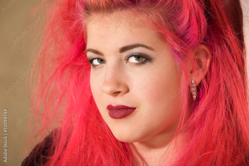 Confident Teen with Pink Hair Confident Teen with Pink Hair