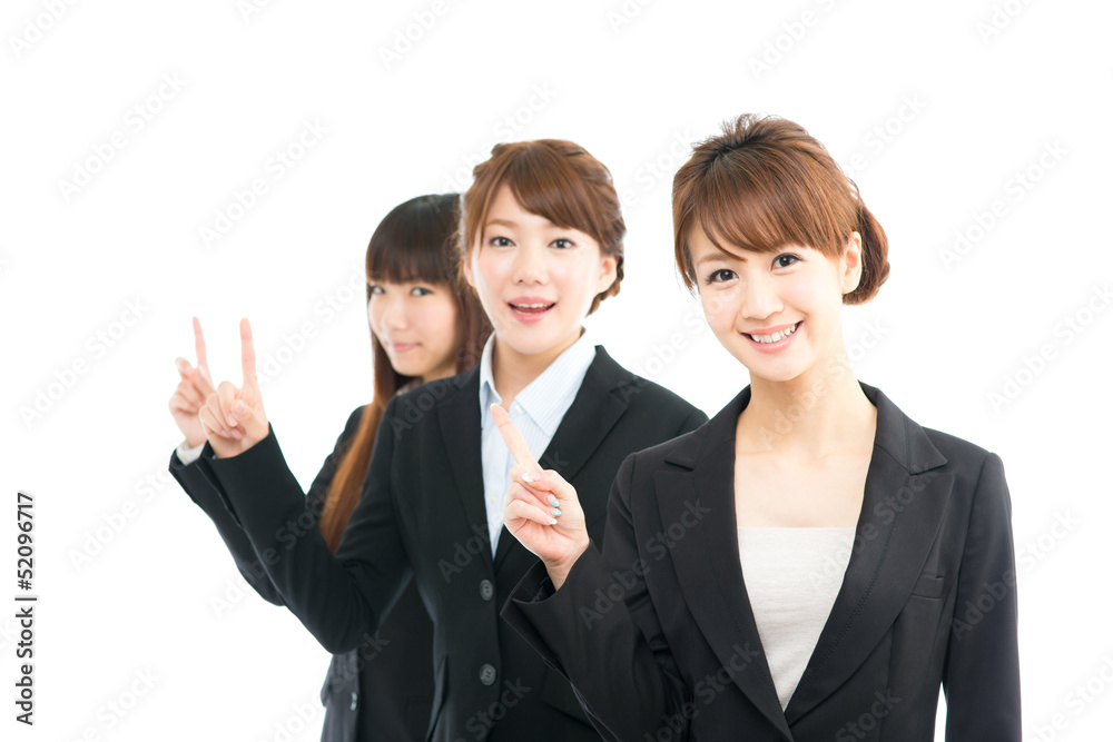 Beautiful asian businesswomen isolated on white background