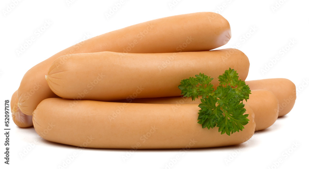 Sausages isolated on white background