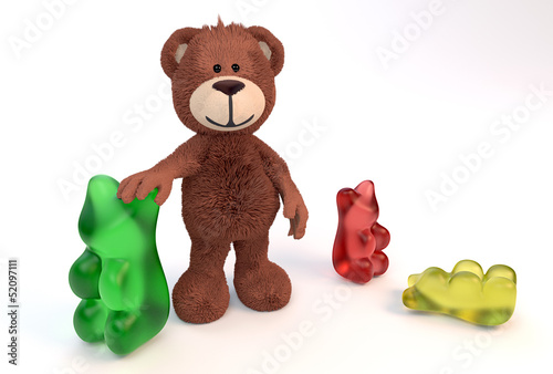 Teddybär mit Gummibärchen
