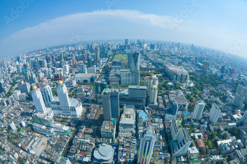 View of Bangkok City with clouds
