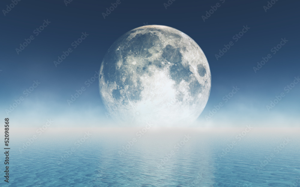 moon above the water