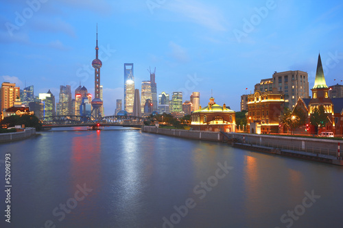 Lujiazui Finance Trade Zone of Shanghai bund at New landmark sky