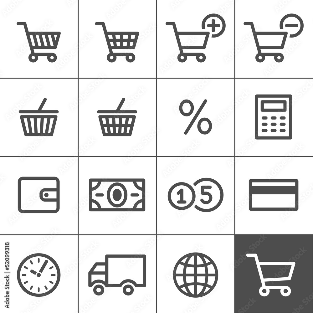 Shopping icons set - Simplines series Shopping icons set - Simplines series