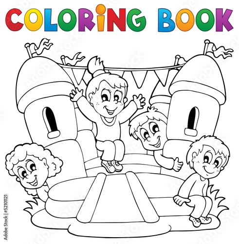Coloring book kids play theme 5