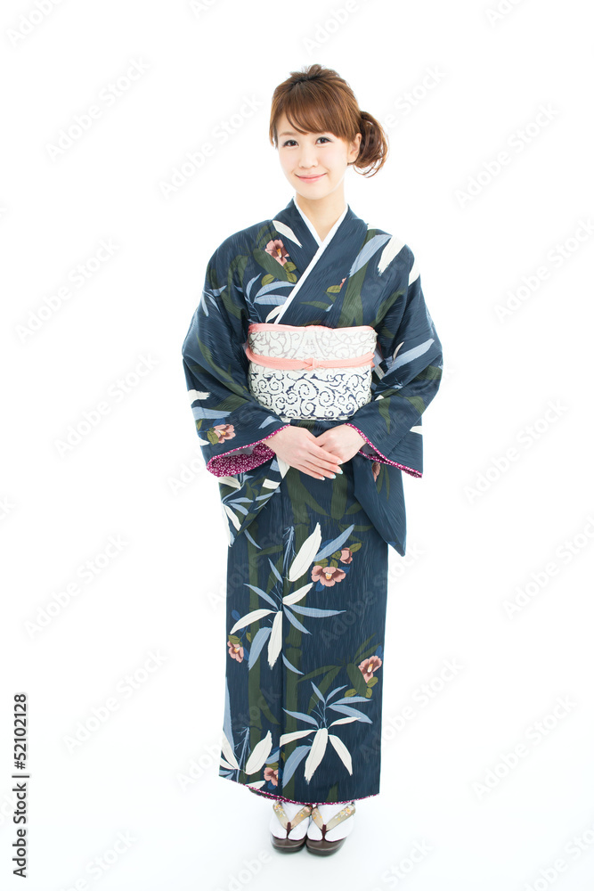 Beautiful japanese kimono woman isolated on white background Beautiful japanese kimono woman isolated on white background