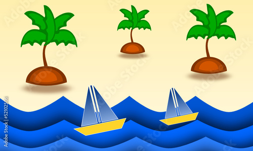 Vector illustration of summer landscape