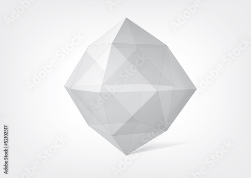 Transparent crystal polyhedron