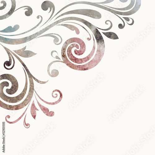 Floral design blank. Watercolor pattern.